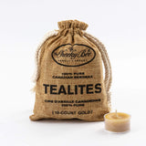 Cheeky Bee Candle Company 10-Count Jute Bag Tealites – Gold Lifestyle
