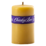 Cheeky Bee Candle Company #21 – Traditional Smooth Pillar – Gold 2.0″ x 3.0″