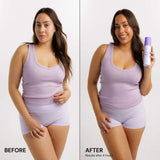 Luna Bronze Solar Eclipse Clear Tanning Mousse Before/After