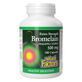 Bottle of Natural Factors Bromelain Extra Strength - Pineapple Source 500 mg 180 Vegetarian Capsules