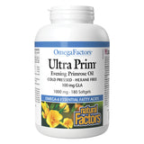 Bottle of Natural Factors OmegaFactors Ultra Prim Evening Primrose Oil 1000 mg 180 Softgels