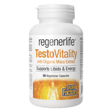 Bottle of Natural Factors Regenerlife TestoVitality with Organic Maca Extract 60 Vegetarian Capsules