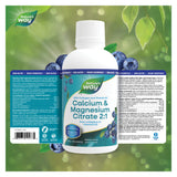Nature's Way Calcium & Magnesium Citrate w/ K2 & Collagen Blueberry Flavour Label