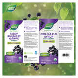 Nature's Way Organic Sambucus Cold and Flu Care, Elderberry Syrup Label