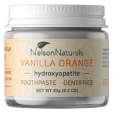 Jar of Nelson's Naturals Remineralizing Toothpaste w/ Hydroxyapatite Vanilla Orange 93g