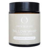 Tub of OWNSkinCo. Tallow Whip LavenderVanilla 100ml
