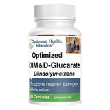 Bottle of Optimum Health Vitamins Optimized DIM & D-Glucarate 60 Capsules