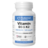 Bottle of Preferred Nutrition Vitamin K2 & D3 240 Softgels