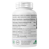 Back of Bottle of Provita Nervine 60 Veggie Capsules