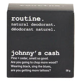 Package of Routine. Johnny's Cash Deodorant 58g