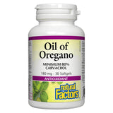 Bottle of Natural Factors Oil of Oregano 30 Softgels