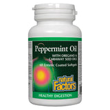 Bottle of Natural Factors Peppermint Oil 60 Enteric-Coated Softgels