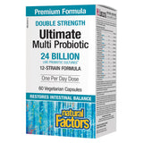Box of Natural Factors Ultimate Multi Probiotic Double Strength 24 Billion 60 Vegetarian Capsules