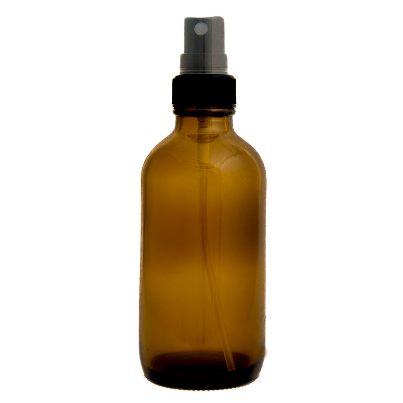 Earth'sAromatique AmberGlassBottle with BlackFineMistSprayer 4oz
