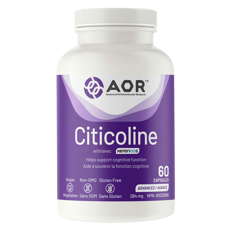 Bottle of AOR Citicoline with XERENOOS® 264mg 60 Capsules
