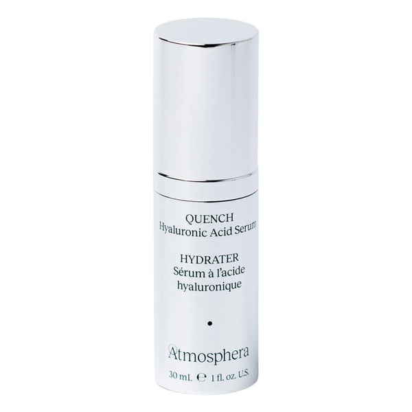 Bottle of Atmosphera Quench HydratingGel with HyaluronicAcid+GF+Peptides 30ml