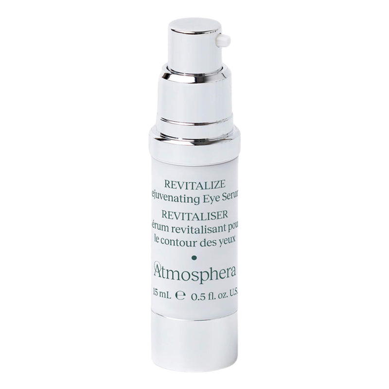 Bottle of Atmosphera Revitalize RejuvenatingEyeSerum with Niacinamide+Peptides 15ml