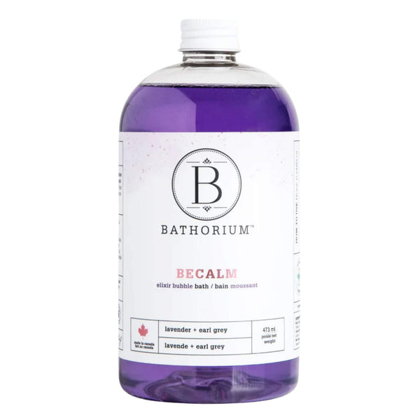 Bottle of Bathorium Bubble Bath Elixir - BeCalm, Lavender & Earl Grey 473ml
