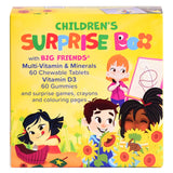 Big Friends Children's Fun Box Multi-Vitamin & Mineral 60 Chewable Tablets, Vitamin D3 60 Gummies, Surprise Games, Crayons & Colouring Pages