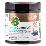 Tub of Newco BroccoGummies BueberryHaskapFlavour 60Gummies