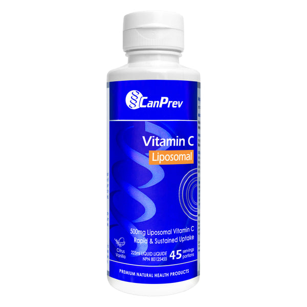 Bottle of CanPrev LiposomalVitaminC 500mg CitrusVanilla 45Servings 225ml
