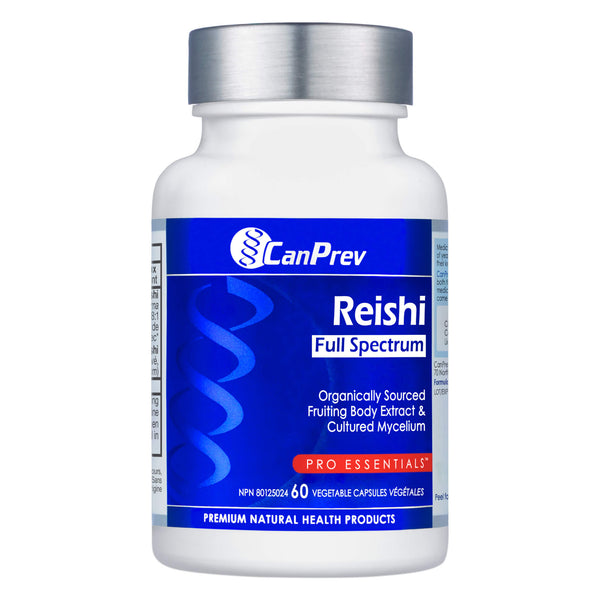 Bottle of CanPrev Reishi Full Spectrum 60 Vegetable Capsules
