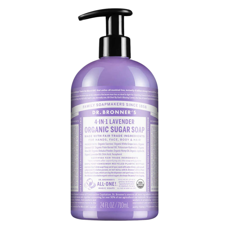 PumpBottle of Dr.Bronner's OrganicSugarSoap Lavender 710ml