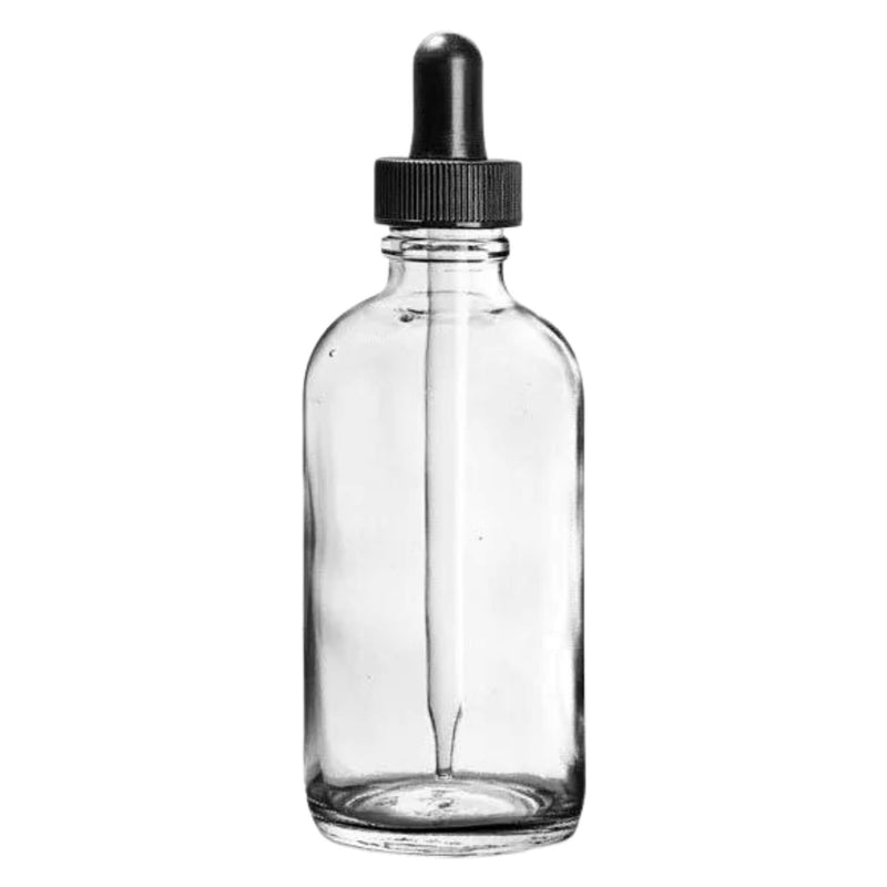 Earth'sAromatique ClearGlassBottle with DropperTop 4oz