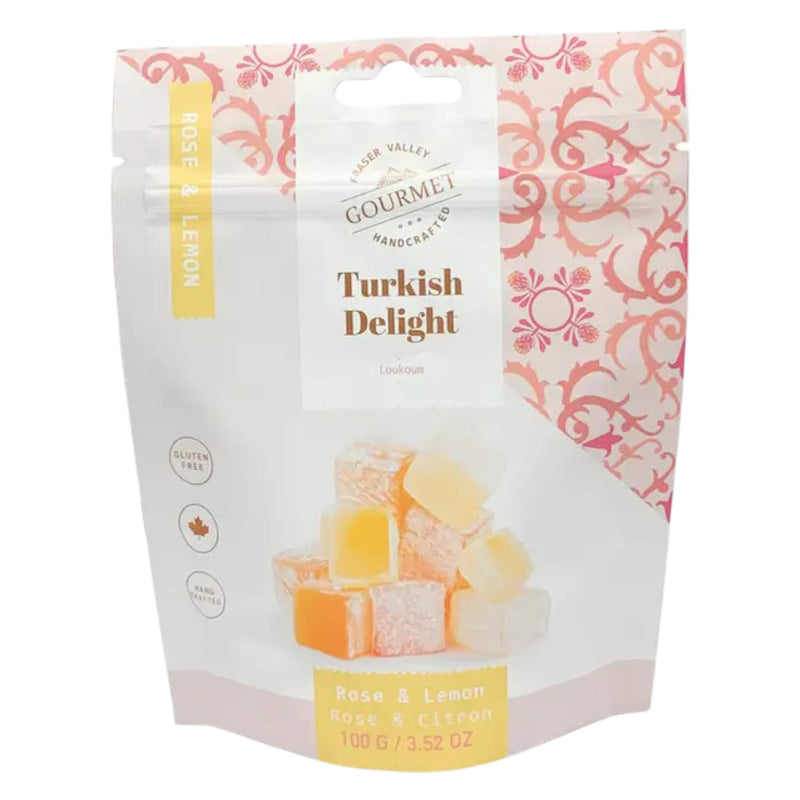 Bag of FraserValleyGourmet TurkishDelight Rose&Lemon 100g