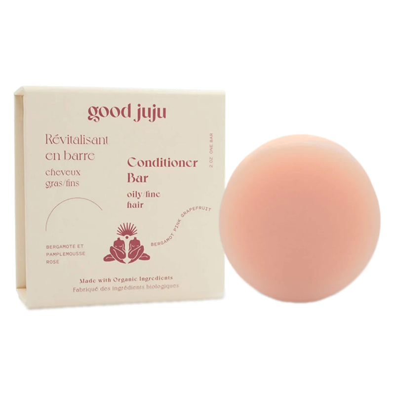 Box & Bar of Good JuJu Conditioner Bar Oily/Fine Hair Bergamont + Pink Grapefruit 2oz Bar