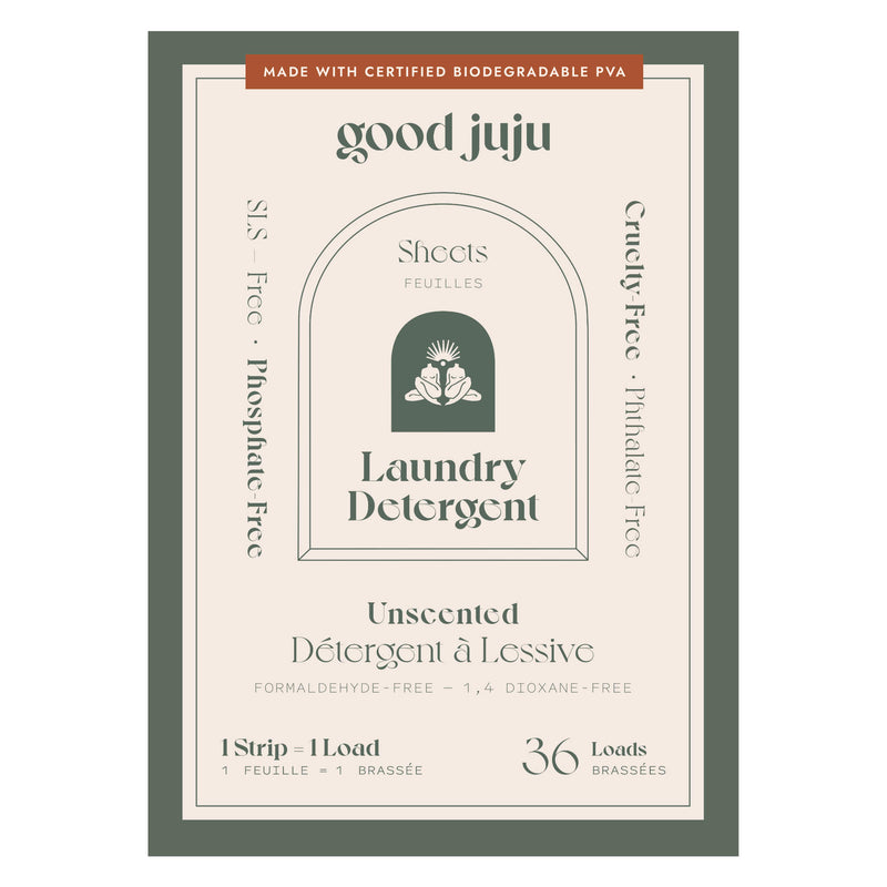 Package of GoodJuju LaundryDetergent Unscented 1Strip=1Load 36Loads
