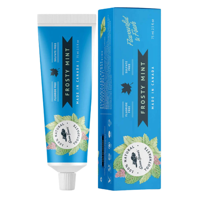 Tube of Green Beaver Natural Toothpaste Frosty Mint 75 mL
