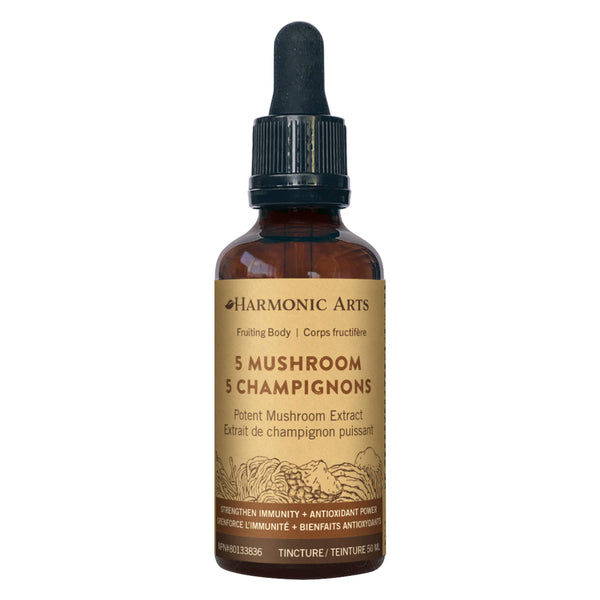 Dropper Bottle of Harmonic Arts 5 Mushroom Tincture 50ml
