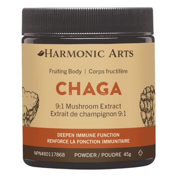 Jar of Harmonic Arts Chaga Powder 45 Grams
