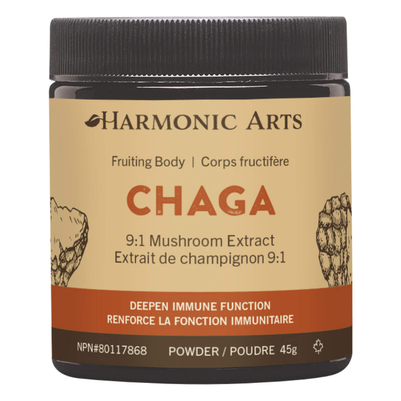 Jar of Harmonic Arts Chaga Powder 45 Grams
