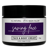 Jar of High Q Tallow Bison Tallow Balm Saving Face 55g
