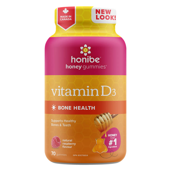 Bottle of Honibe VitaminD3 70pc