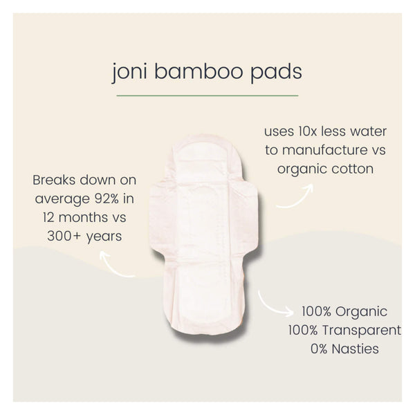 Joni Bamboo Overnight Pads Information
