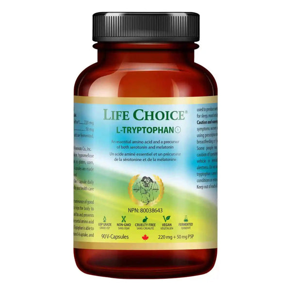Bottle of LifeChoice L-Tryptophan 90V-Capsules