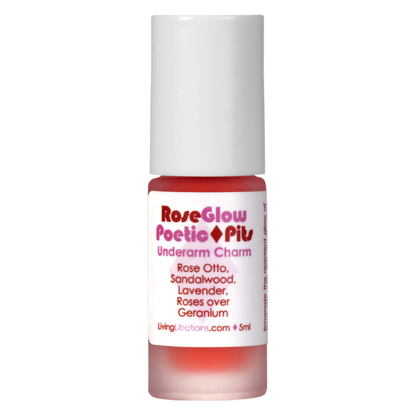 Bottle of LivingLibations PoeticPits RoseGlow 5ml
