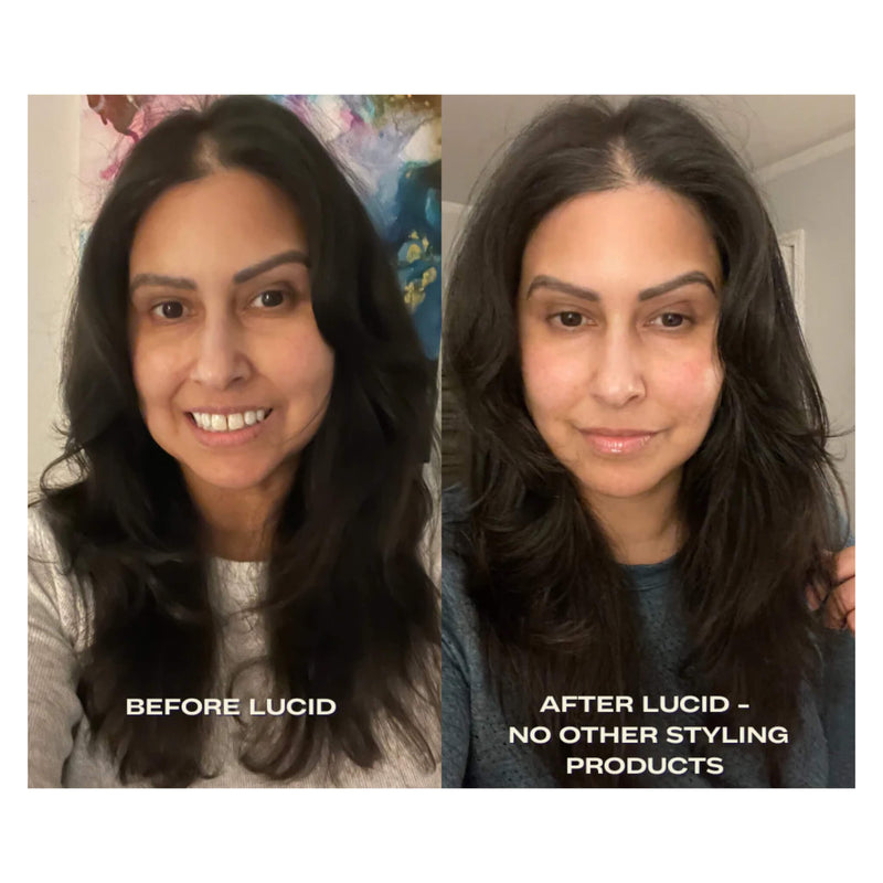 Luna Nectar Lucid Leave-In Conditioning Hair Milk Before/After 
