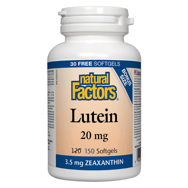 Bottle of Lutein 20 mg 150 Softgels Bonus Size