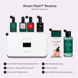 Box & Itemized Contents of Manucurist Xtrem Flash Routine Kit - Hortencia & Poppy Red
