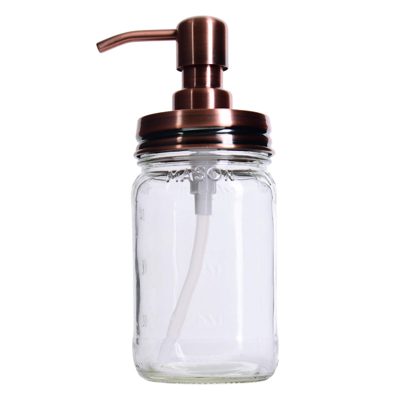 Earth'sAromatique GlassJarSoapDispenser ClassicFarmhouseMasonJar CopperPump