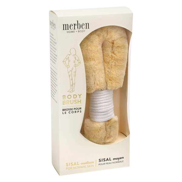 Merben Sisal Body Brush with White Handle (Medium) Box
