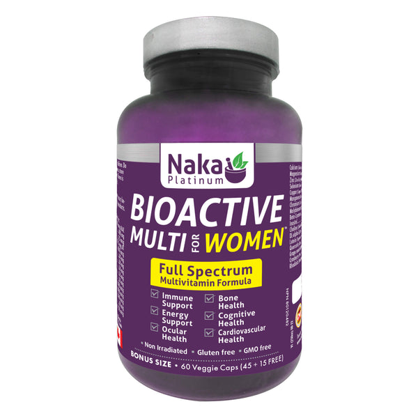Bottle of Naka BioActiveMultiForWomen 60VeggieCaps