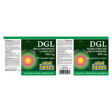 Natural Factors DGL (Deglycyrrhizinated Licorice Root) 400mg Label
