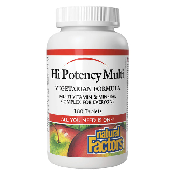 Bottle of Natural Factors Hi Potency Multi 180 Tablets

