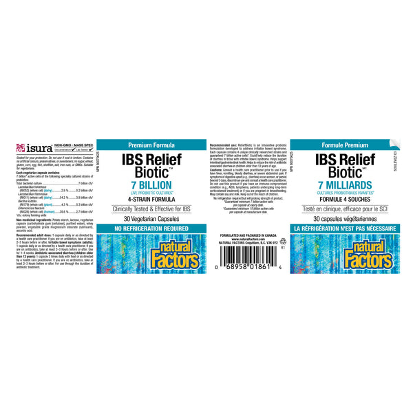 Natural Factors IBS Relief Biotic Label
