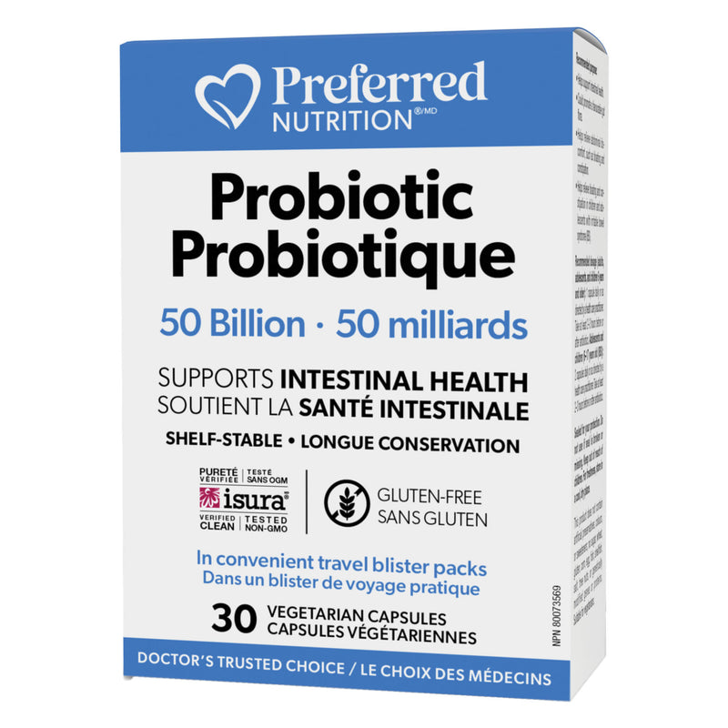 Box of Natural Factors Probiotic 50 Billion 10 Probiotic Strains - Shelf Stable 30 Vegetarian Capsules
